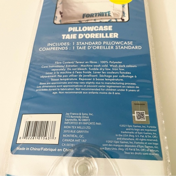 Fortnite Standard Pillowcase White Blue Kids Polyester Pillow Case - Picture 7 of 12